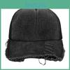 Ripped Denim Fashion Baseball Hat With Breathability Design For Casual Daily Use