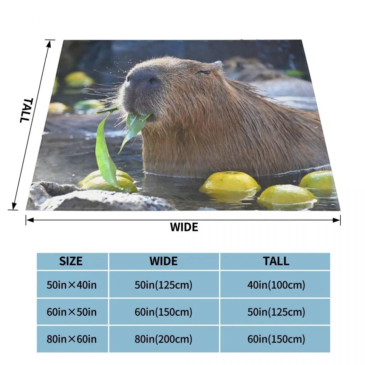 

Одеяла с капибарой, фланелевые украшения, дышащие мягкие пледы с милыми животными, покрывала для постельного белья, дивана, постельные принадлежности 75x100cm 30x40in