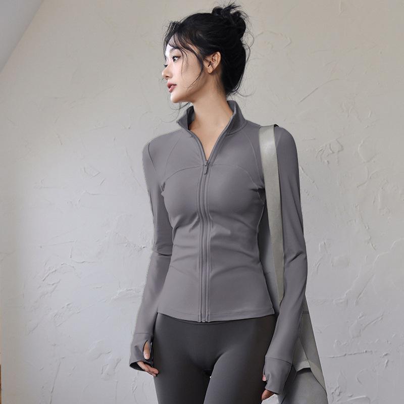 Giacca Corta da Donna Slim Fit - Collo Alto Versatile, Maniche Lunghe, Perfetta per Corsa, Yoga e Attività Fitness all'Aperto