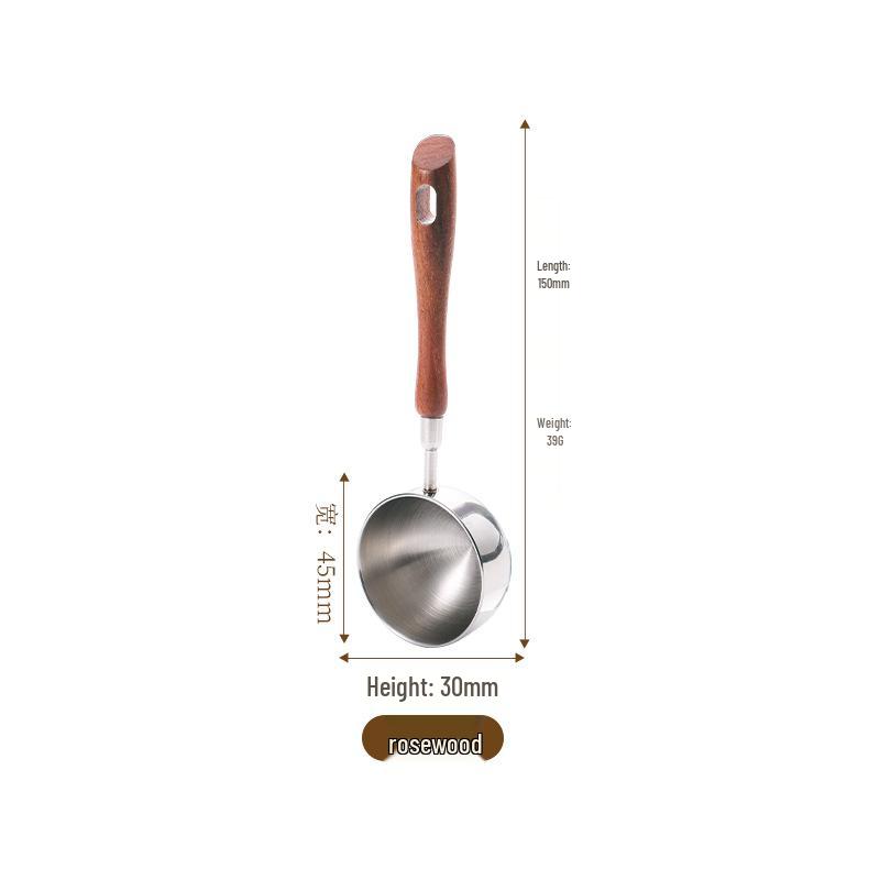 304 Stainless Steel Measuring Spoons with Rosewood Handle for Baking, Coffee, Milk Powder, and Seasoning.
