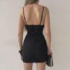 2023 Sommer V-Ausschnitt Slim Kleid mit Hot-Drill-Details