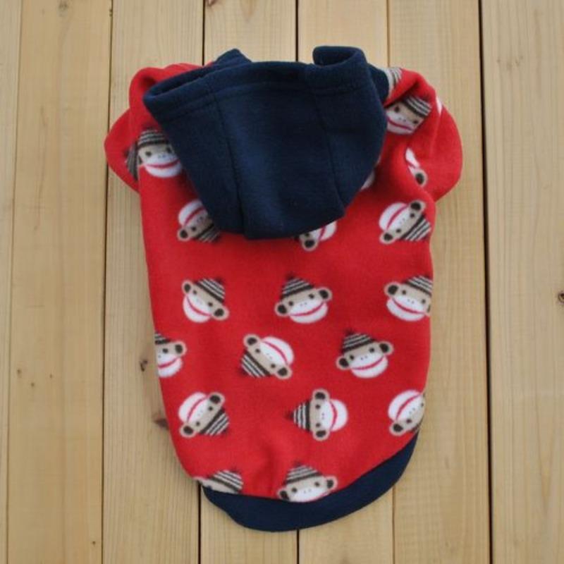 

Теплая эластичная флисовая толстовка с капюшоном для домашних собак с шапкой xs