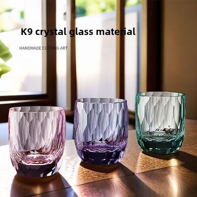 כוס Edo Kiriko Starlight, זכוכית קריסטל K9 ללא עופרת בעבודת יד ברמה גבוהה, כוס לוויסקי ומשקאות חריפים, כוס חתוכה כמתנה יוקרתית