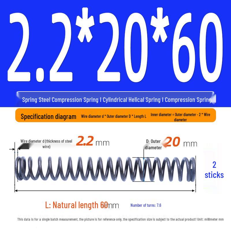 2.2mm Spring Steel Compression Spring - Cylindrical Helical Reset Mechanism