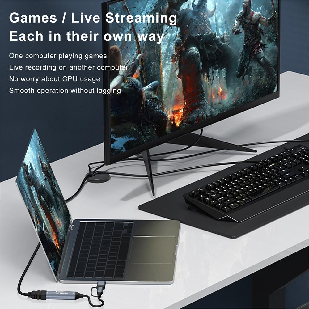 USB 3.0 Video Capture Card 4K HDTV To USB/Type-C Game Grabber Record Video Audio Recording for Switch Xbox PS4/5 Live Broadcast