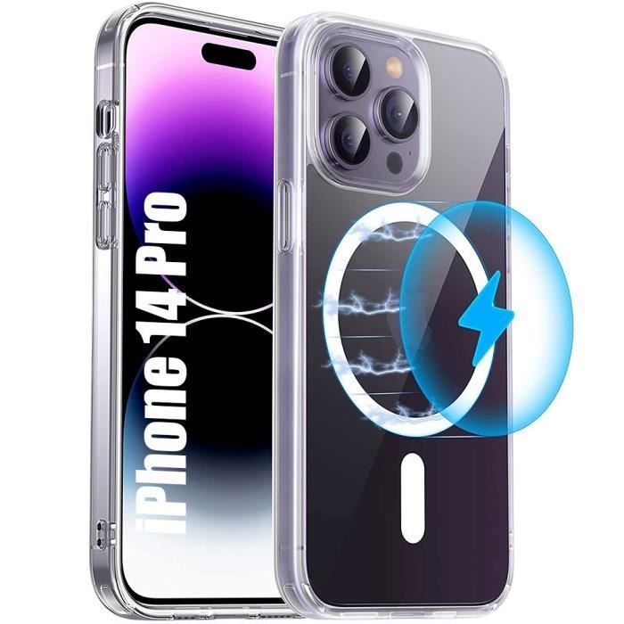 Coque de Protection - BOOLING - iPhone 14 Pro - Rigide - Transparent - Cercle Magnétique