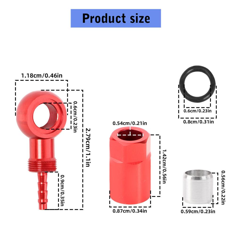 Professional Aluminum Alloy Bike Brake Oil Line Connectors Set For Mountain Bikes Wide Use Features Anodized Finishing