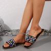 Feenstil, Zuhause Lässig, Modisch, Vielseitig, Strass-Sandalen, Damen Sommerbekleidung Neue Modische Flache Hausschuhe