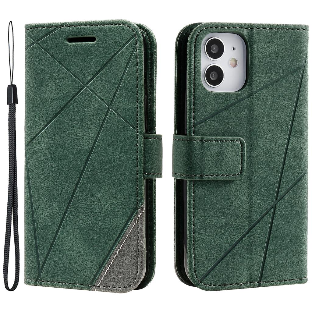 For iPhone 12 Mini Case Wallet Leather Phone Cover Skin-touch Texture