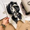 Paisley Houndstooth Printed Square Scarf Coffee Thin Smooth Neck Scarf Vintage Sunscreen Headscarf For Women 70cm
