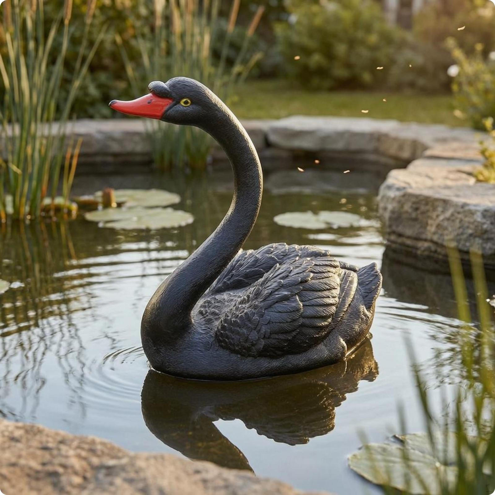 Peldoša gulbja rotājums Spalvas tekstūras statuja