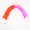 Double Head Dildo Two-Color Crystal Super Large Thick Simulation Butt Plug Lala Gay Men and Women Dildo Sexy Sex Product