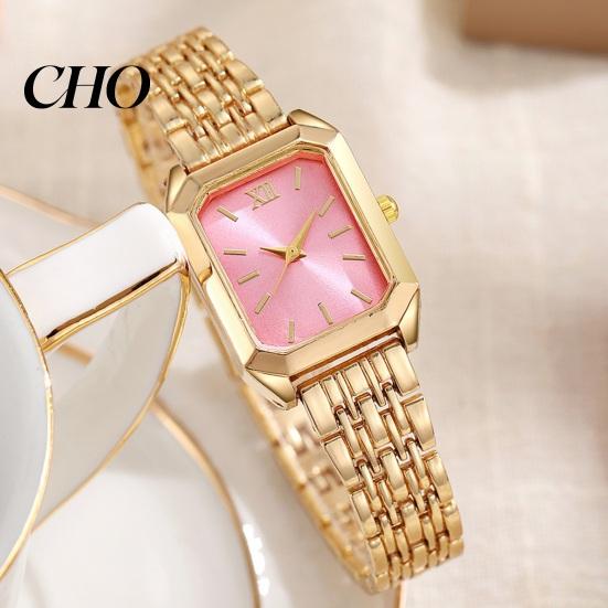 Light Luxury Watch Ladies Style Square Dial Steel Modern Minimalist Strap Embellishment for Office Party Date Night Women Quartz