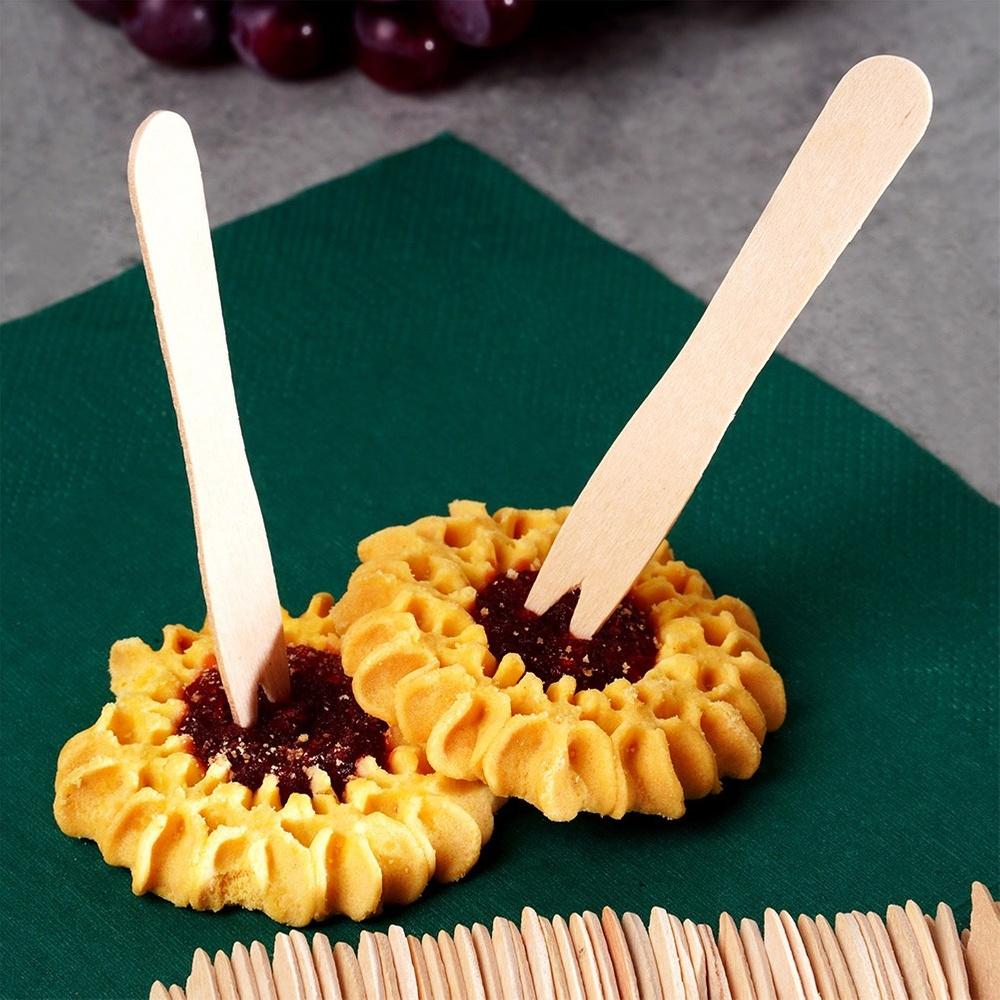 Wooden forks for snacks and fries 8.5 cm 50 pcs.