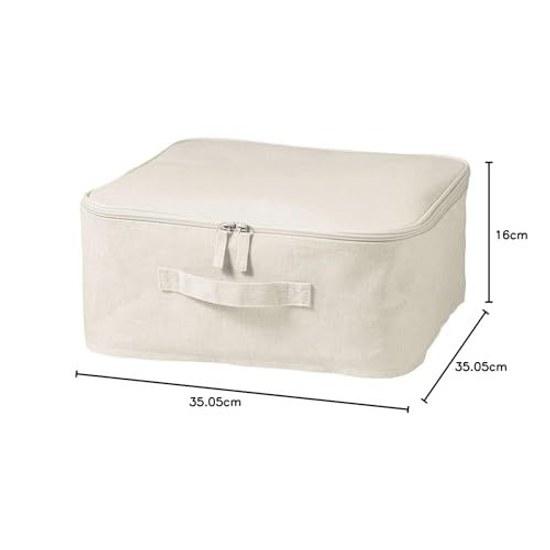 Muji Soft Box Small Width 35Depth 35Height 16cm Polyester Linen Square Lid Type