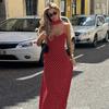 European and American Summer New Women's Clothing French Temperament Polka Dot Sexy Suspender Backless Dress Batch