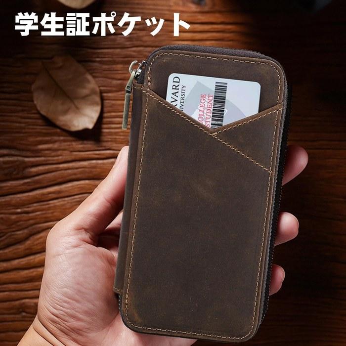 VELAJA Pen Case Leather Pencil Case Crazy Horse Leather 4-Pen Storage Handmade Multi-Function Sharpener Core Holder Student ID Pocket Adult
