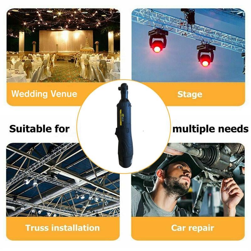 90° Electric Wrench Angle Drill Screwdriver 3/8'' 45NM Cordless Ratchet Wrench Scaffolding  With 2 Lithium-Ion Battery 12V