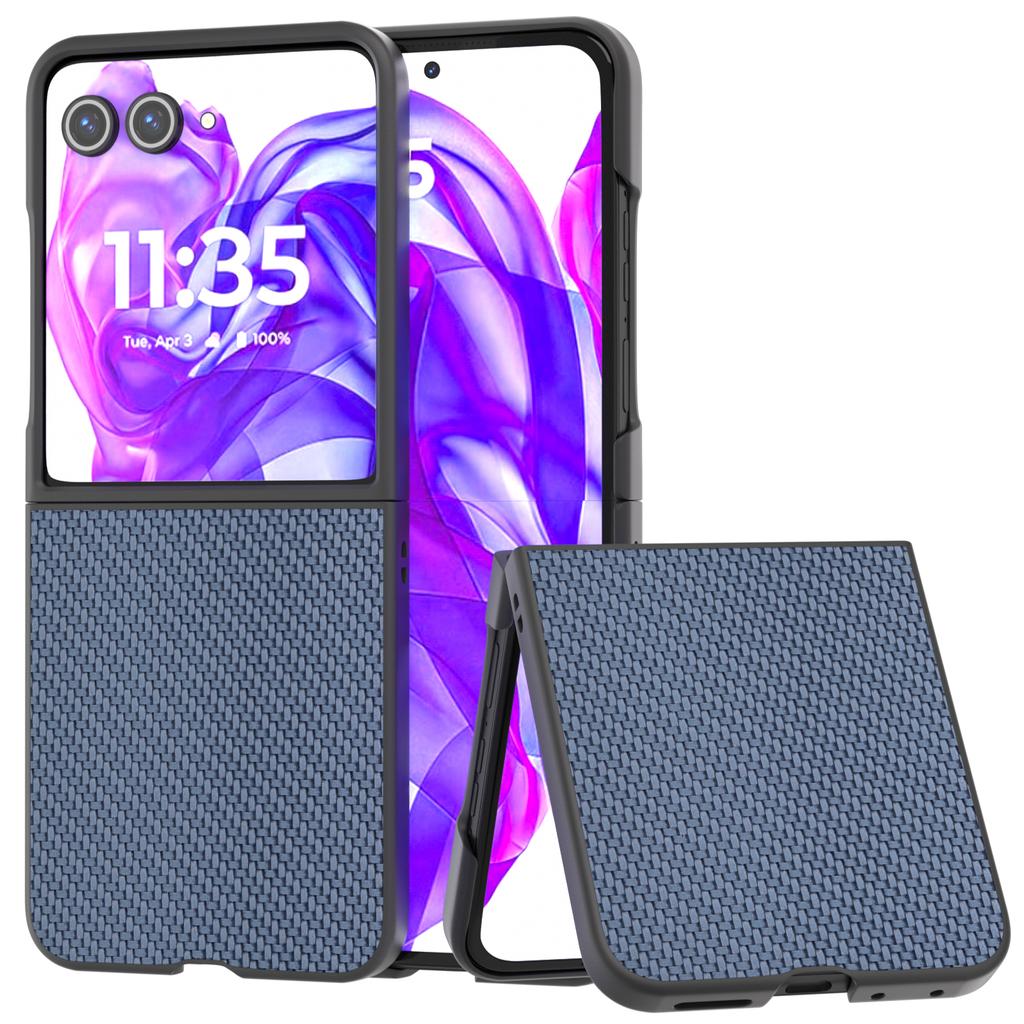 For Motorola Razr 50 Ultra 5G Phone Case Carbon Fiber Texture PU+PC Cover