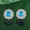S925 Sterling Silver Luxury Gem Set: Sapphire Blue Necklace, Earrings & Ring