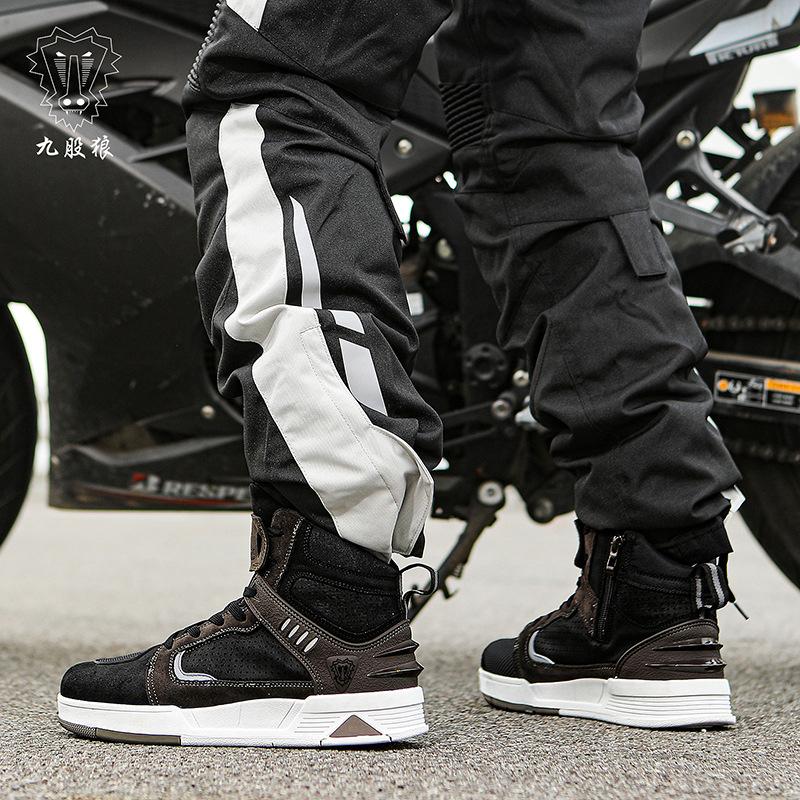 Leather motorcycle shoes motorcycle riding shoes male rider four seasons off-road motorcycle boots racing short boots four seasons motorcycle travel