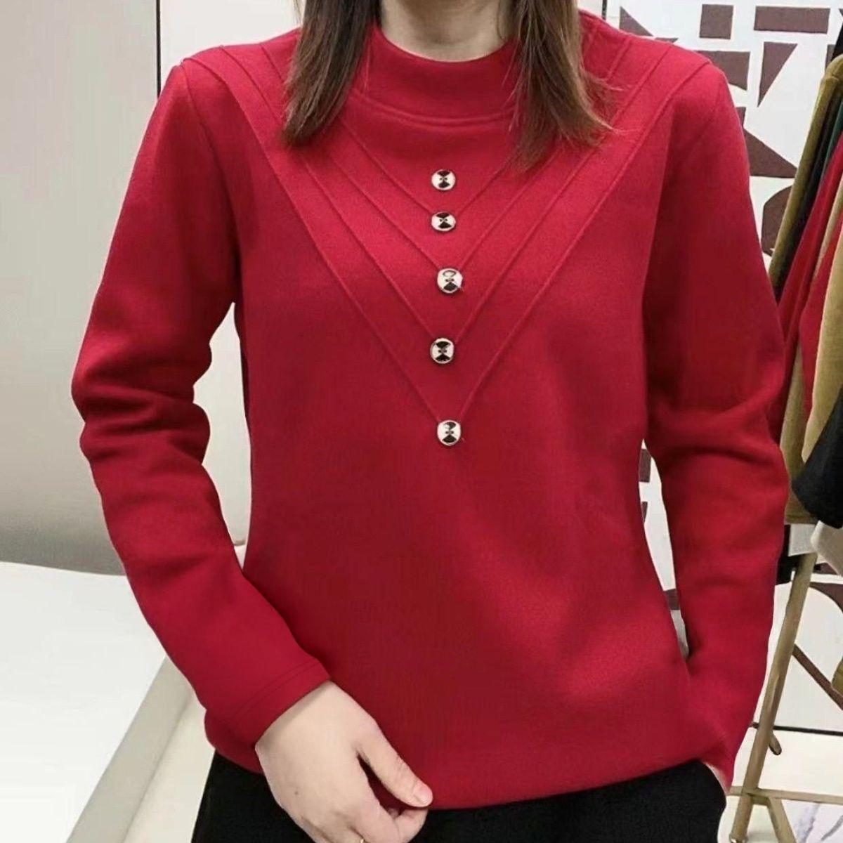 

Maternity Age-Defying Plush Stand Collar Warm Long-Sleeve Top - Plus Size Winter Base Layer L