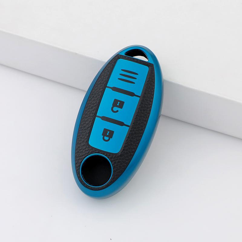 TPU Läder Bilnyckelfodral Skydd för Nissan Leaf Micra Qashqai J11 J10 X Trail T32 Versa Note Patrol Nyckelfodral Tillbehör