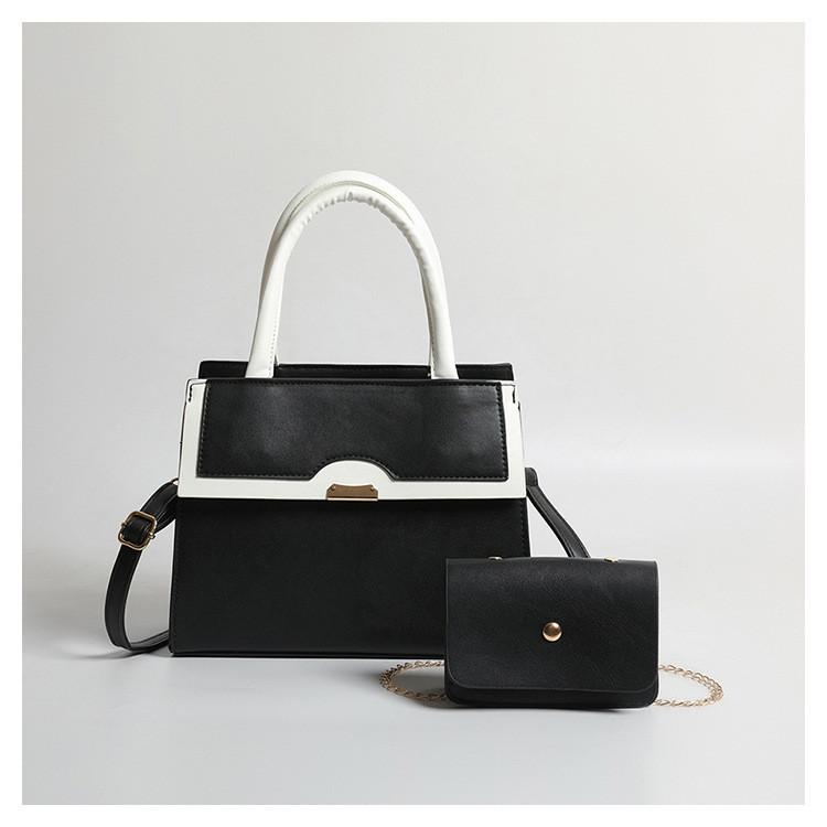2024 New European And American Retro Shoulder Bag Vintage Style Colorblock Large Capacity Crossbody Bag