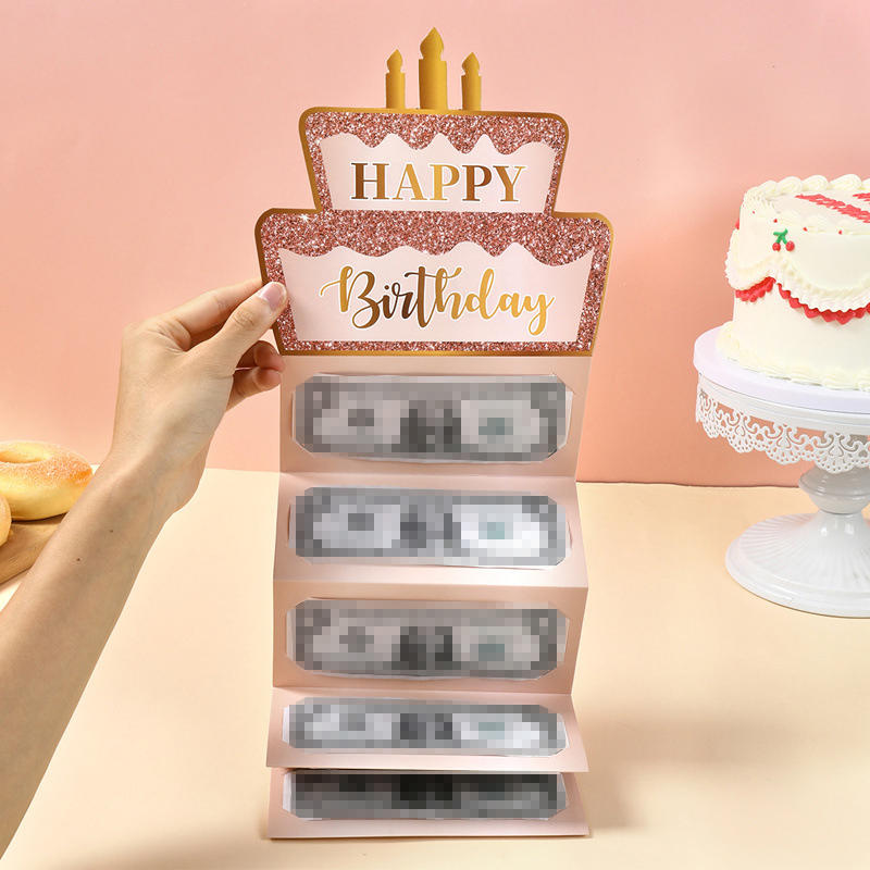 Money Birthday Card Folding Cash Envelopes Creative Birthday Money Box Cash Holder Greeting Card for Kids Teens
