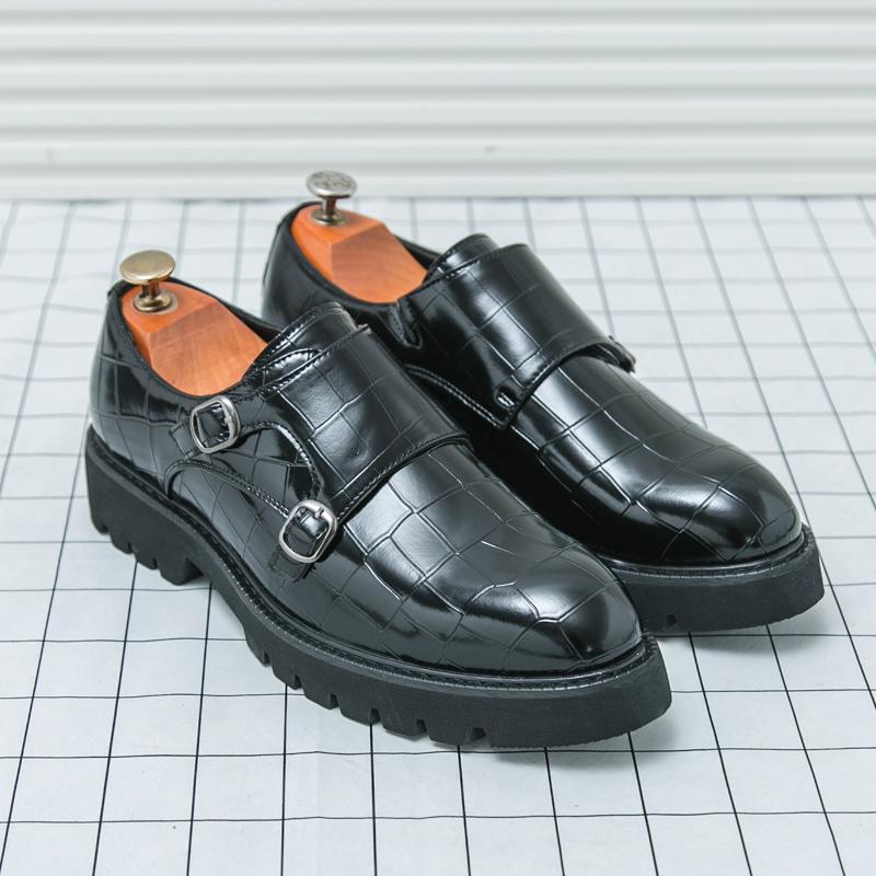 

Модная корейская мужская повседневная кожаная обувь лоферы на толстой подошве, увеличивающая рост, формальная обувь слипоны для бизнеса и офиса 46