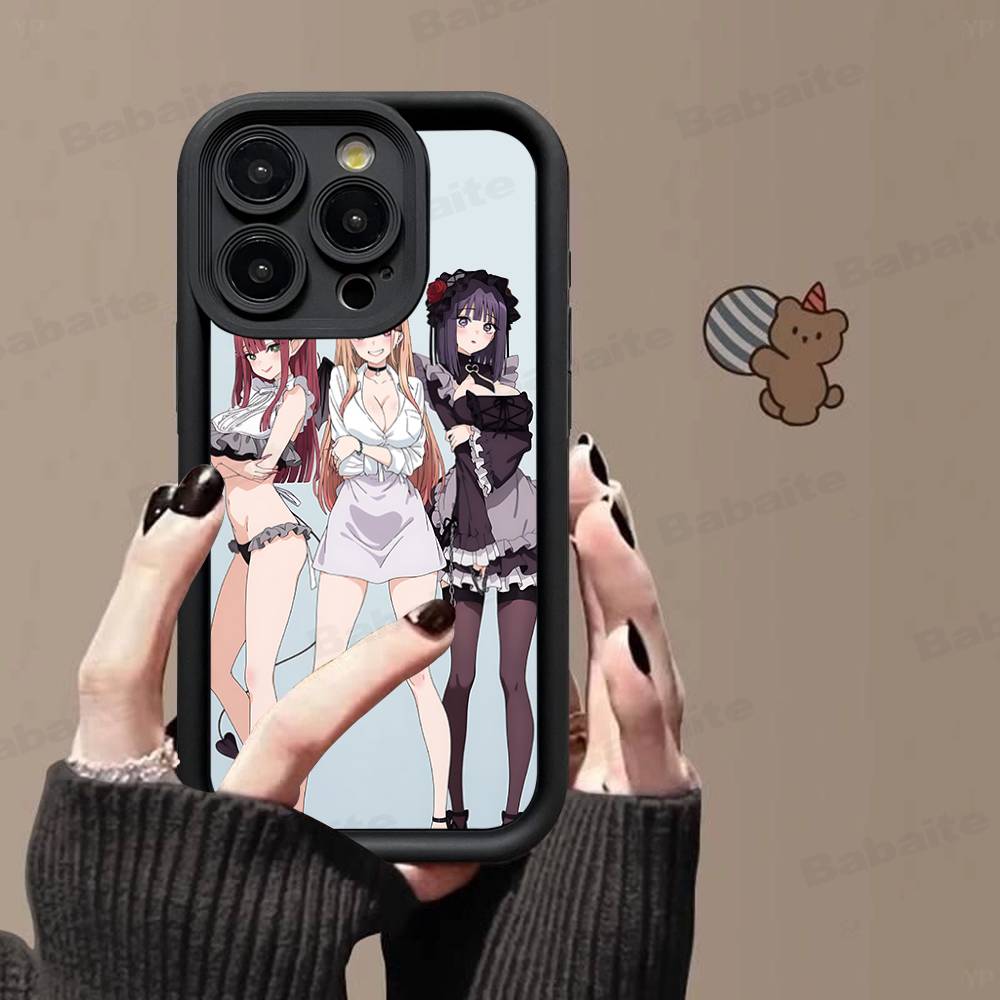 Marin Kitagawa Anime Phone Case For IPhone 17 16 15 14 13 12 11 Pro Max Plus Black Full Coverage TPU