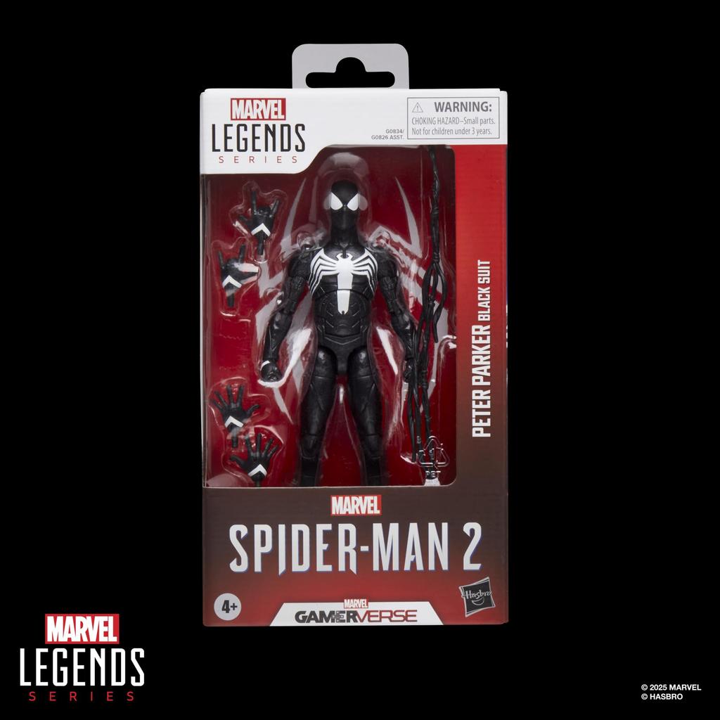 Hasbro MARVEL Marvel Legends Series Gamerverse Peter Parker Black 2 Video Game Recreated Collectible 15 Cm Action Figure G0834 Authentic Suit,