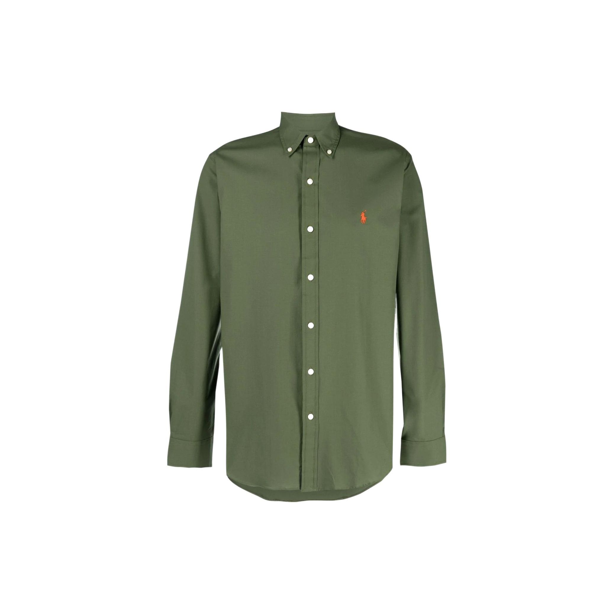 

Polo Ralph Lauren SS22 Однотонная Повседневная Рубашка Поло с Длинным Рукавом Мужские рубашки Зеленый 710829424-013 L