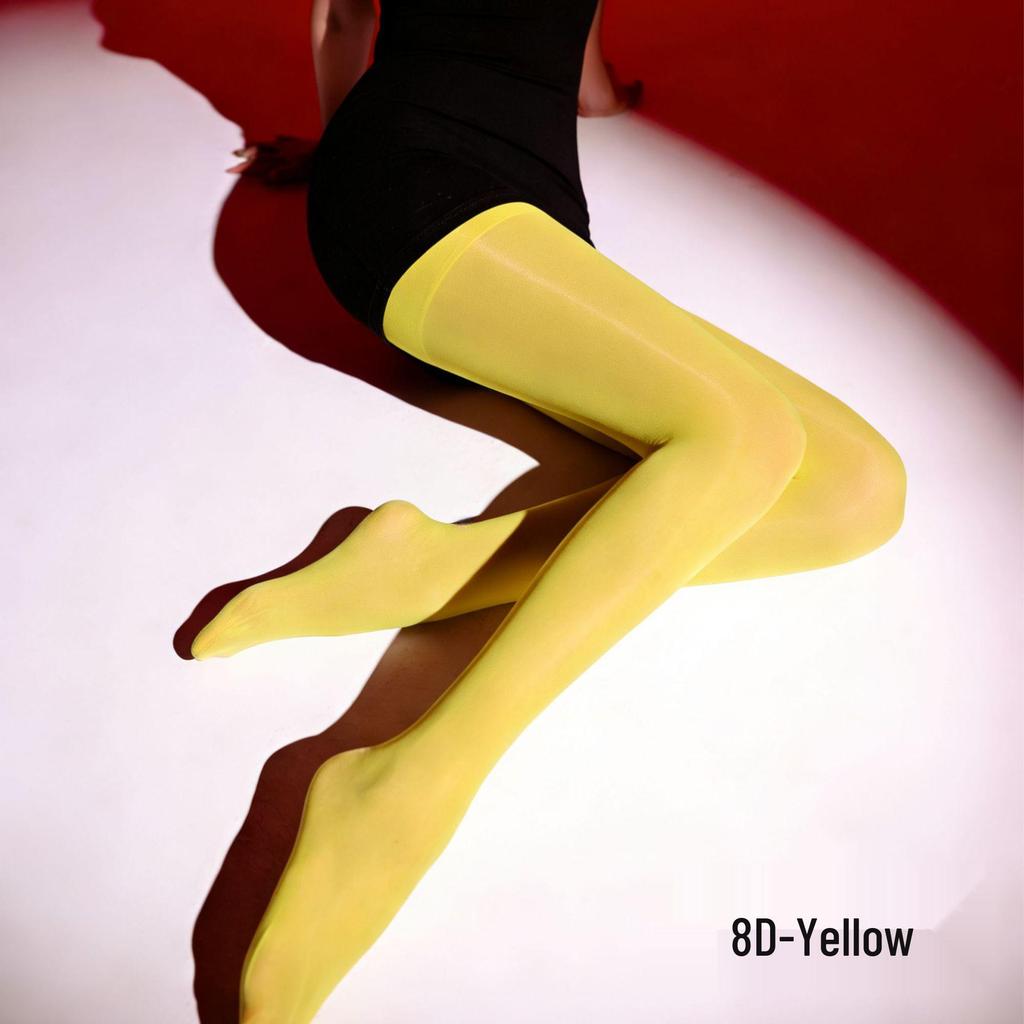 Shengyu 8D Black Silky Moisturizing Pantyhose with Reinforced Seamless Crotch and Anti-snag Ultra-thin Design