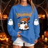 Women's Halloween Neck Sweatshirt Casual Print Pullover