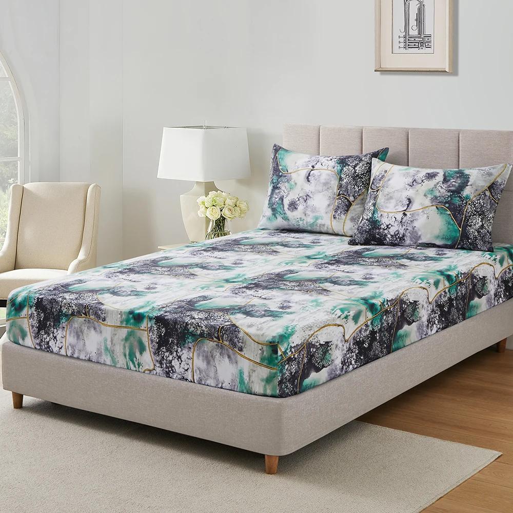 Colorful Plaid Fitted Sheet Twin Queen 3Pcs Geometric Grid Bed Sheet Set Microfiber Lattice Checkerd Bed Sheets - Deep Pocket