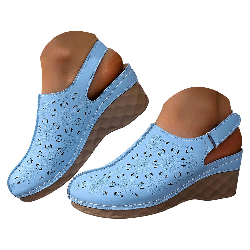 Adjustable Wedge Heel Versatile Platform Plus Size Casual Stylish Simple Closed Two Strap Sandals Women Slide Sandals For Women