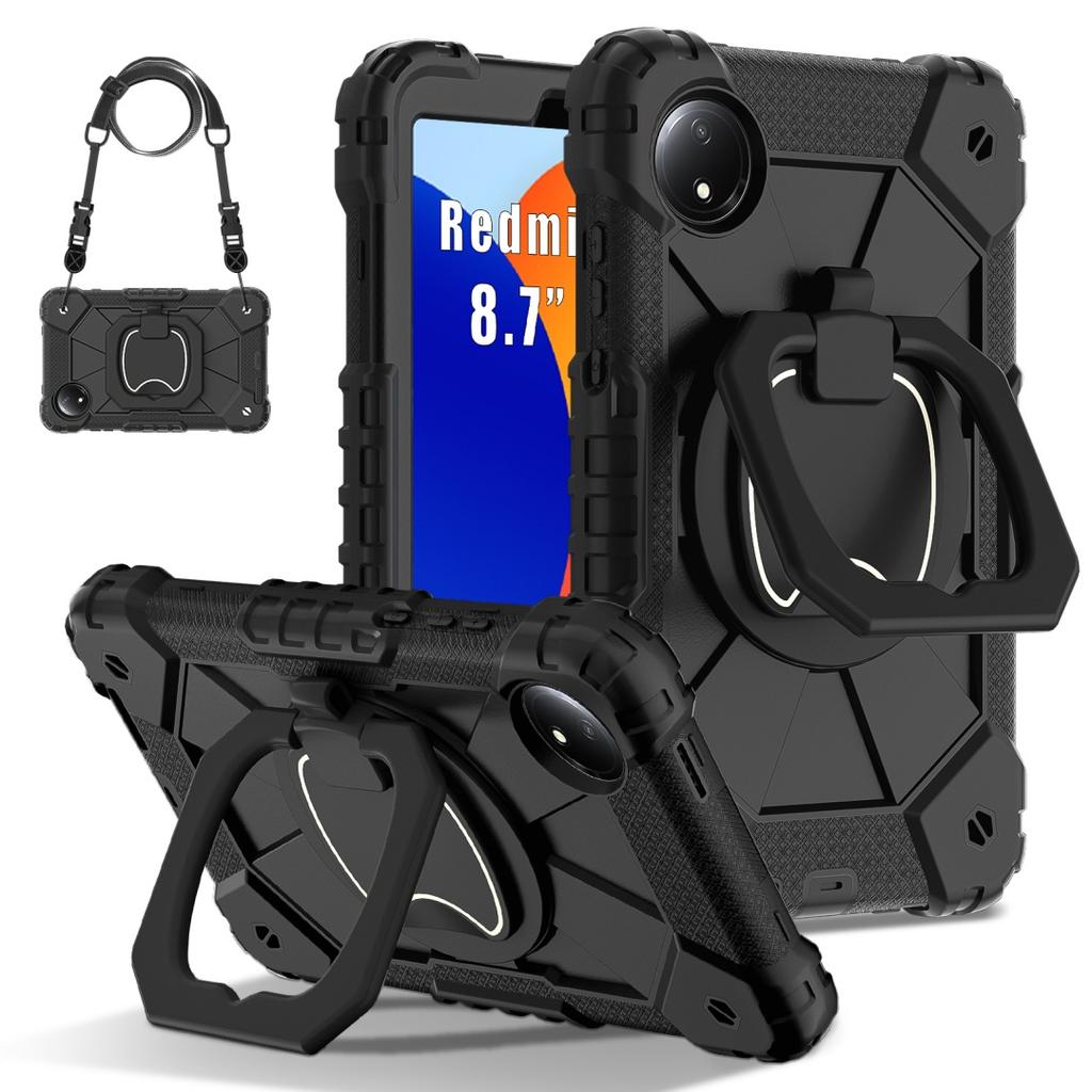 For Xiaomi Redmi Pad SE 8.7.360° Rotating Grip Heavy Duty Protection Stand TPU+PC 3in1 Anti-knock Shockproof Tablets PC Case