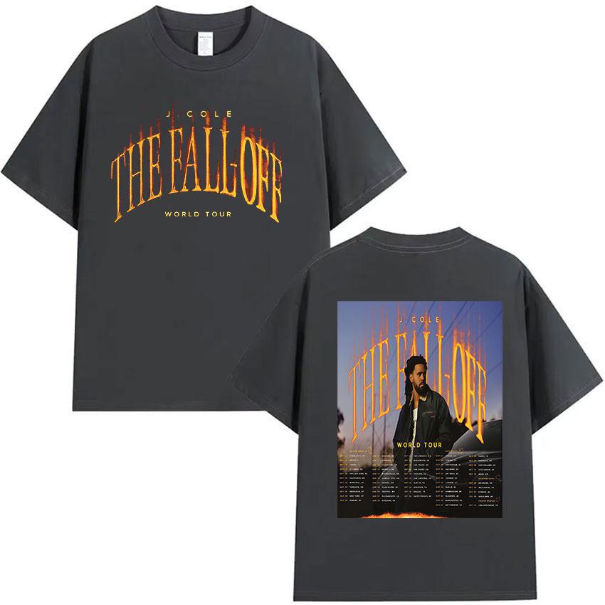 J.Cole The Fall Off Welttournee 2026 Grafik T-Shirt Unisex Vintage Hochwertiges Mode-T-Shirt Kleidung Übergroßes Baumwoll-T-Shirt
