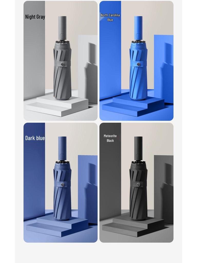 72-Rib Automatic Sun & Rain Umbrella with UV Protection, Large Size, Unisex