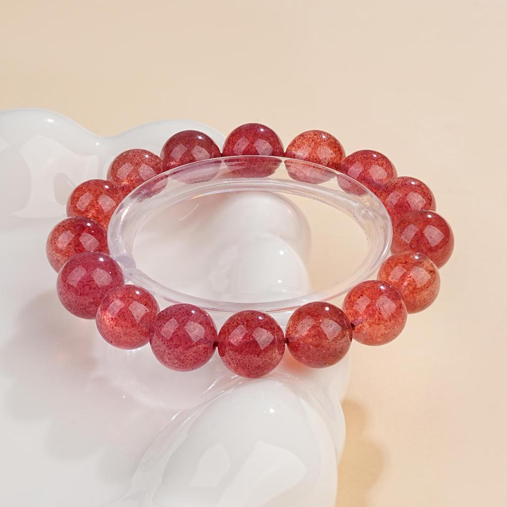 Strawberry Quartz Round Beads for DIY Jewelry Making