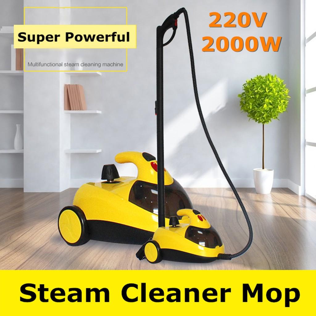High Pressure Steam Floor Carpet Cleaner Washer Cleaning Machine 360 Wheel for Clean Bathroom Car 13in1 1.5L 2000W 220V