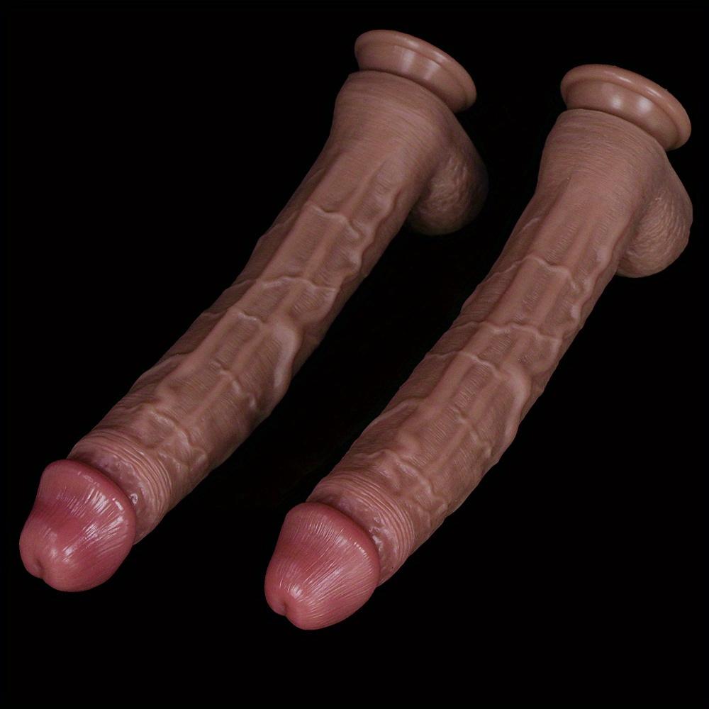 Large Realistic Silicone Dildo with Strong Suction Cup, Soft Flexible Body-Safe Silicone, Waterproof, Hands-Free Intimate Toy,Discrete Packaging