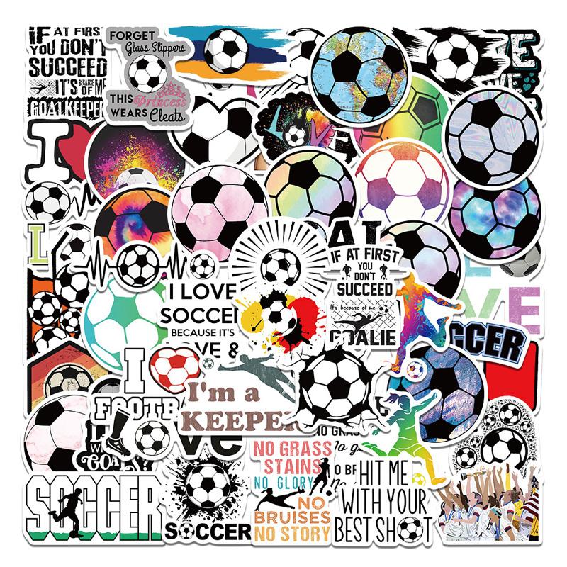 50 Pcsset Football Soccer Graffiti Stickers For Laptop Phone Luggage Notebook Decal Decoration Scrapbook Sticker Kids Gift