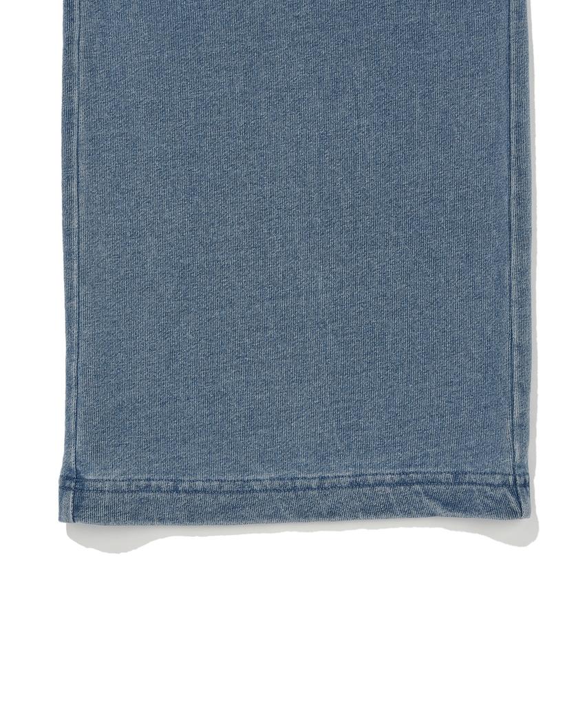 WACKY WILLY Women'S Washed Denim Semi-Wide Cargo Pants Blue