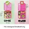 OmieBox (2-Pack) Leakproof Dip Containers, Salad Dressing Containers, and Condiment Containers with Lids, Food-Safe Silicone, 4 Oz (Pink/Teal)