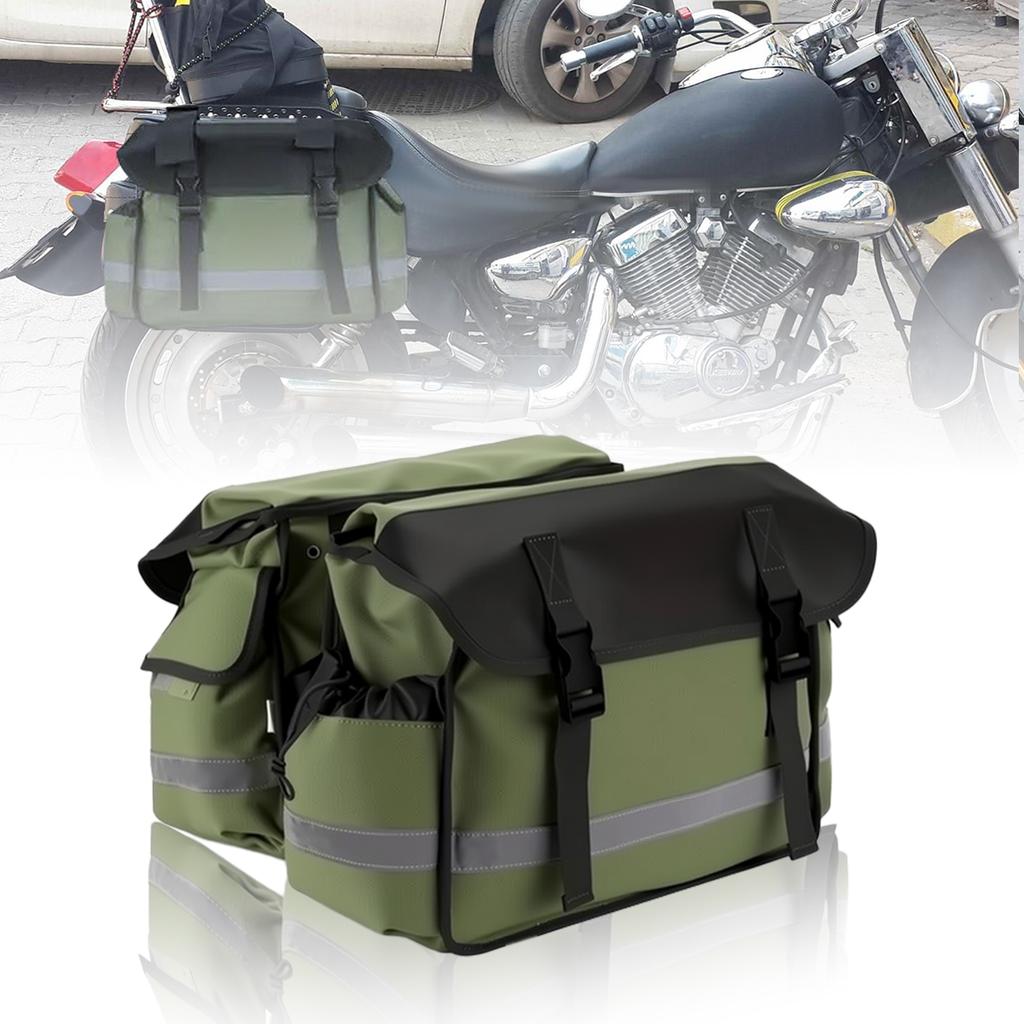 Canvas Motorcycle Bicycle Saddle Bag Panniers Motorbike Luggage Universal For Harley Honda Suzuki Kawasaki Bike MTB Tool Bags
