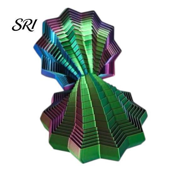 Spiral Visual Illusion Toy 3D Printed Fractal Fidget Star Stress Anxiety Relief Expanded Sensory Whirling Expandable Decompression Desk Accessory
