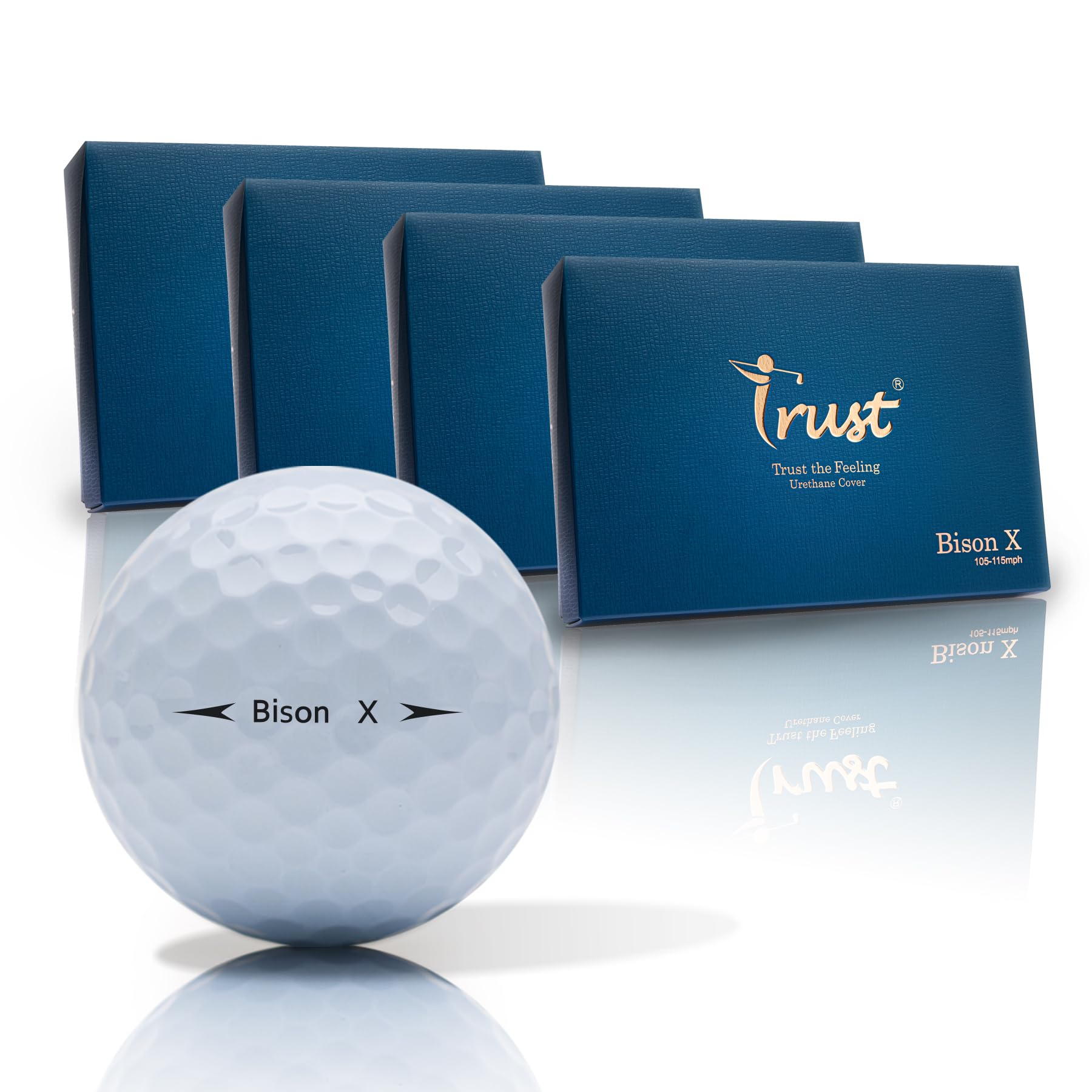 

Trust Bison X Golf Balls and Stopping Urethane Cover Reactive Core 4 Dozen White Long, Straight, 3-Piece (48 Balls)