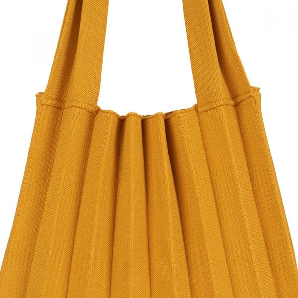 Pleatsmama Shoulder Bag Mustard Jacquard
